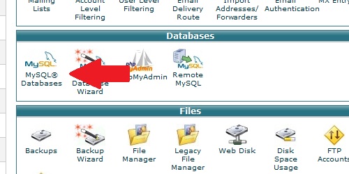 Open the MySQL Databases area from cPanel.